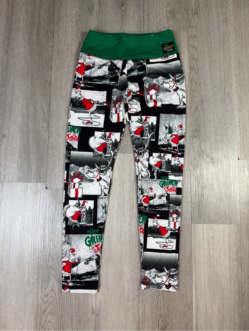 Justice The Grinch x Justice Christmas Graphic Print Ankle Leggings Green L